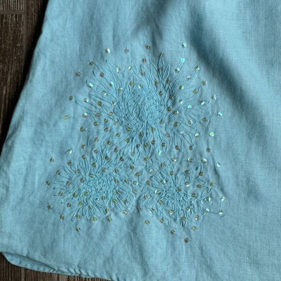 Paraphrase‎ Y2K Linen Embroidered Skirt Womens 20W Short Fairy Embroidered Vtg - Picture 5 of 8